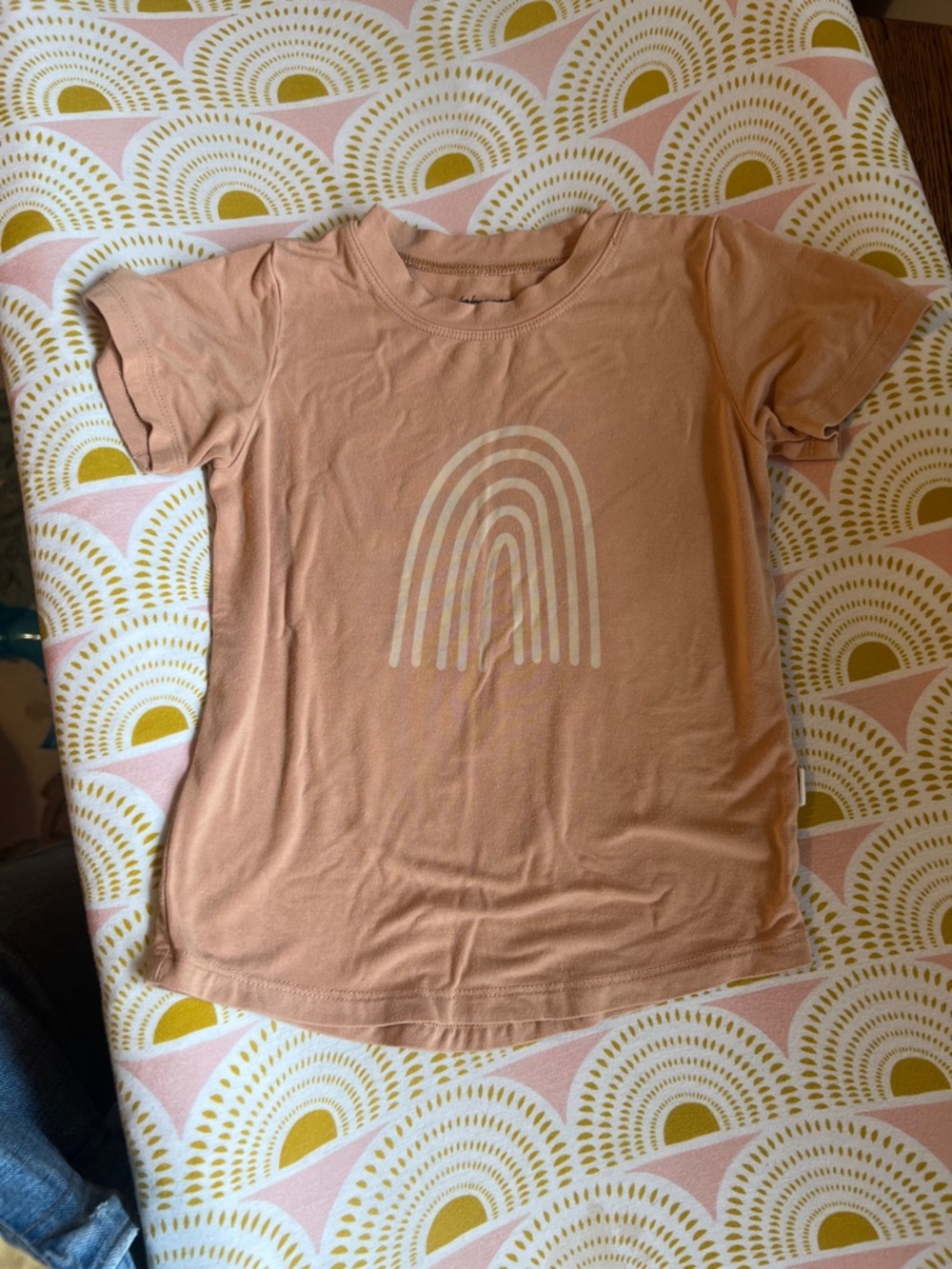 Girls' Peach Cream Rainbow Short-Sleeve Tee